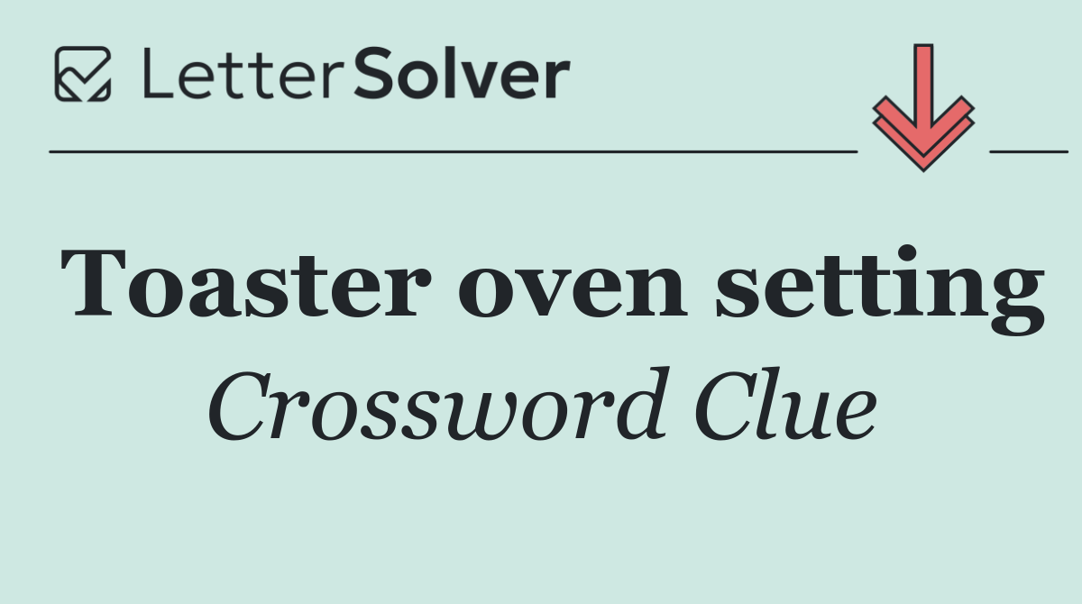 Toaster oven setting