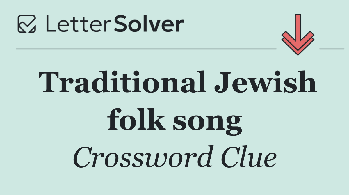 Traditional Jewish folk song