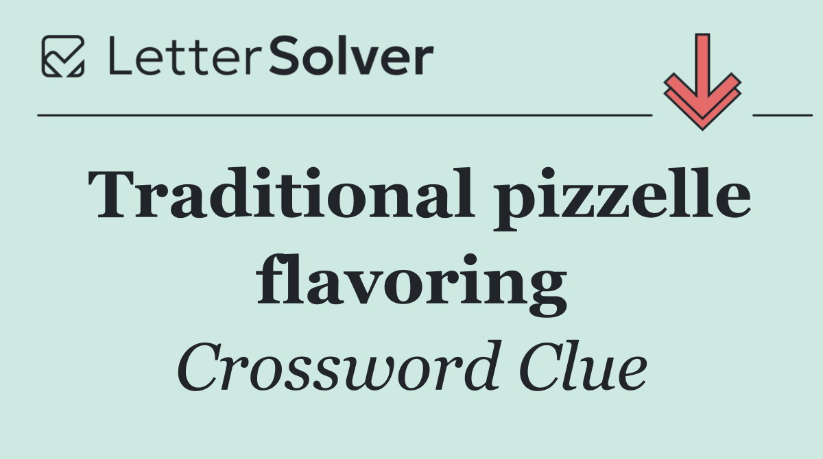 Traditional pizzelle flavoring