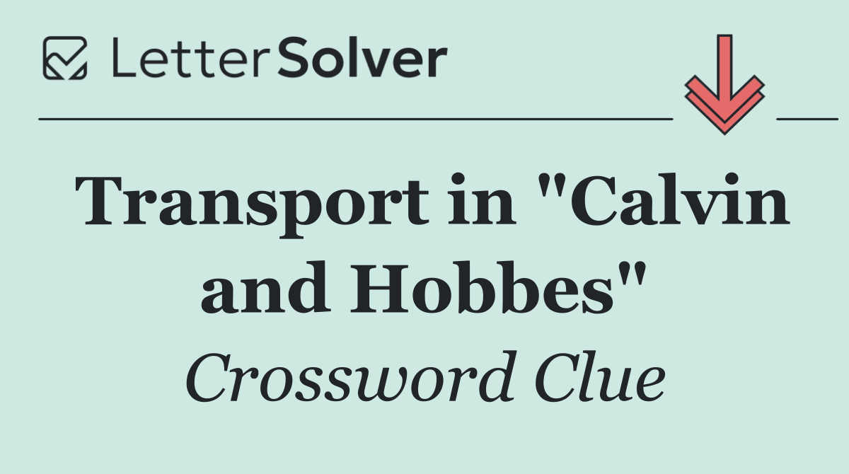 Transport in "Calvin and Hobbes"