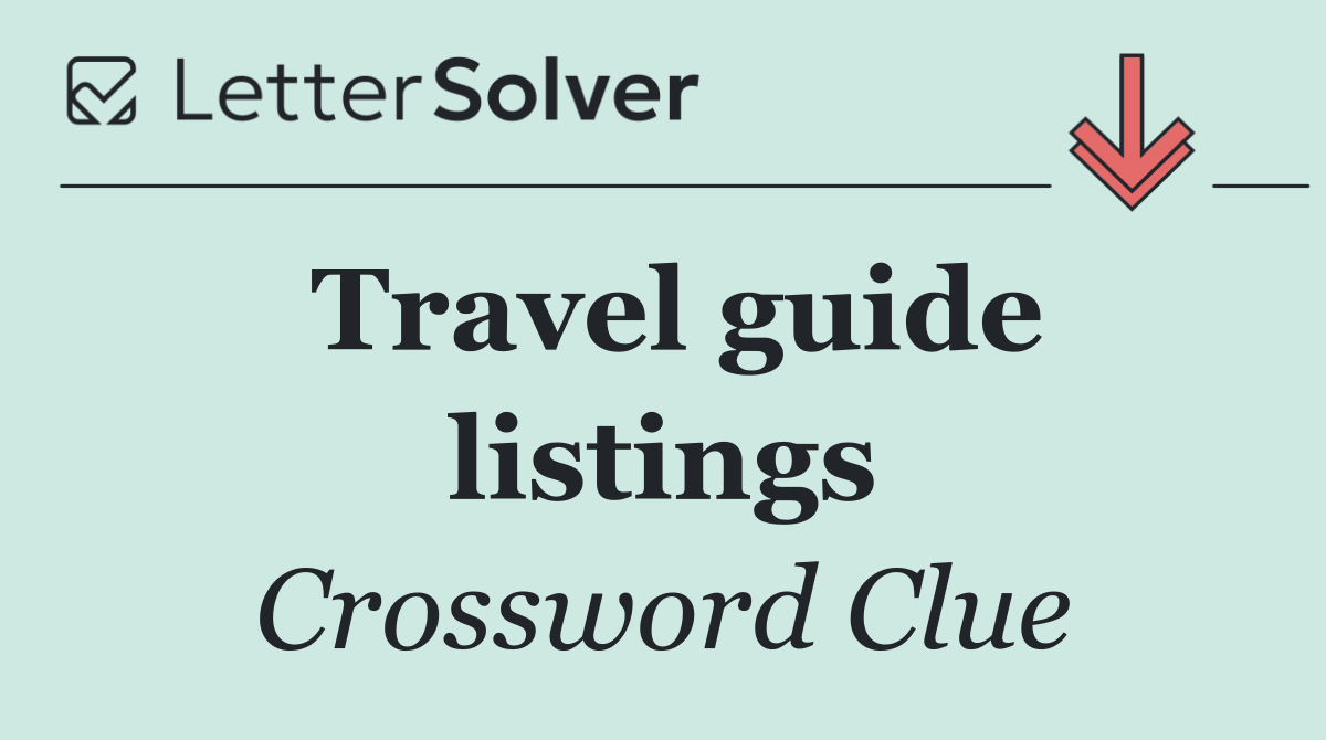 Travel guide listings