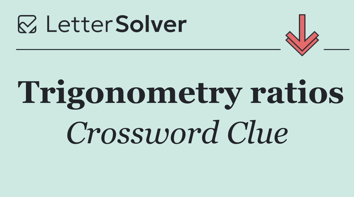 Trigonometry ratios