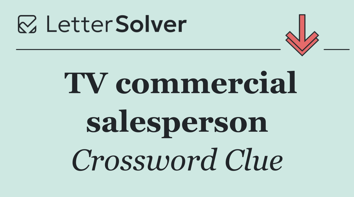 TV commercial salesperson