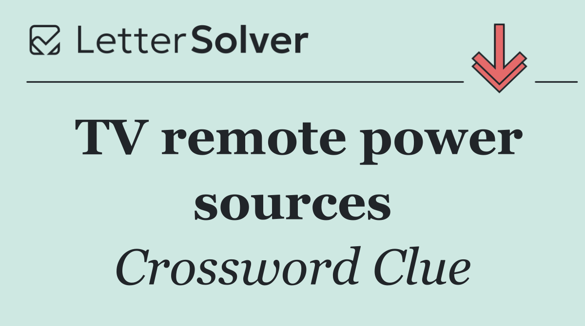 TV remote power sources
