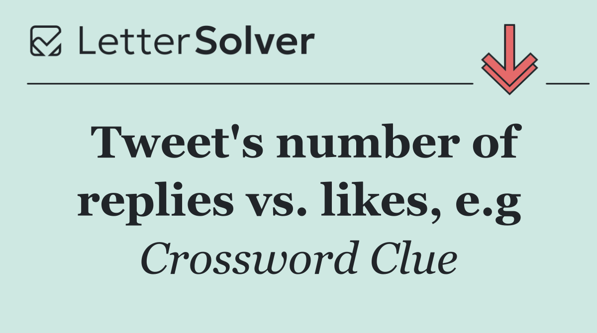 Tweet's number of replies vs. likes, e.g