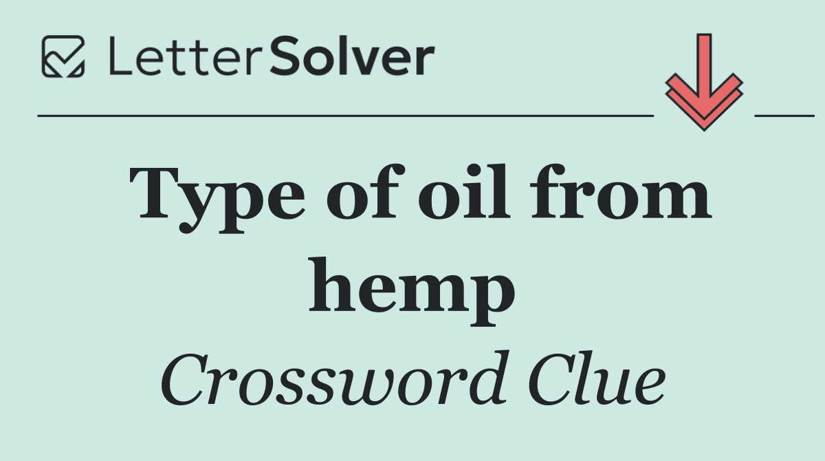 Type of oil from hemp