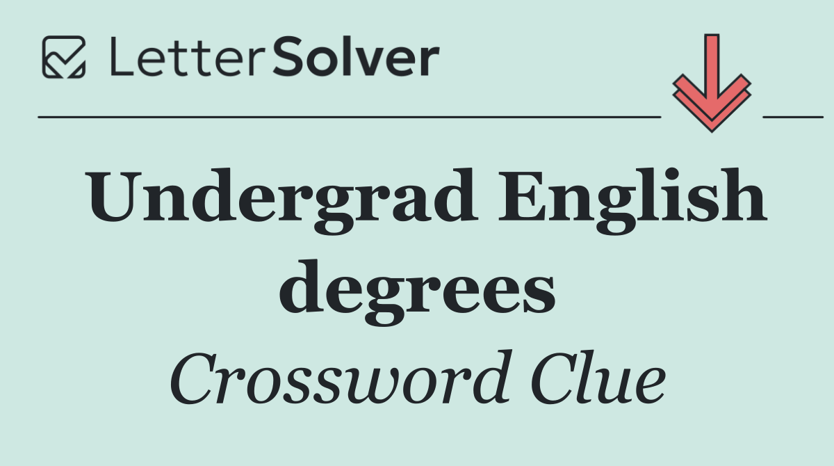 Undergrad English degrees