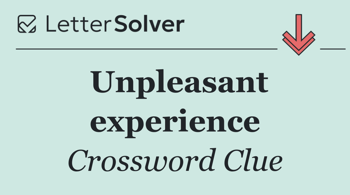 Unpleasant experience