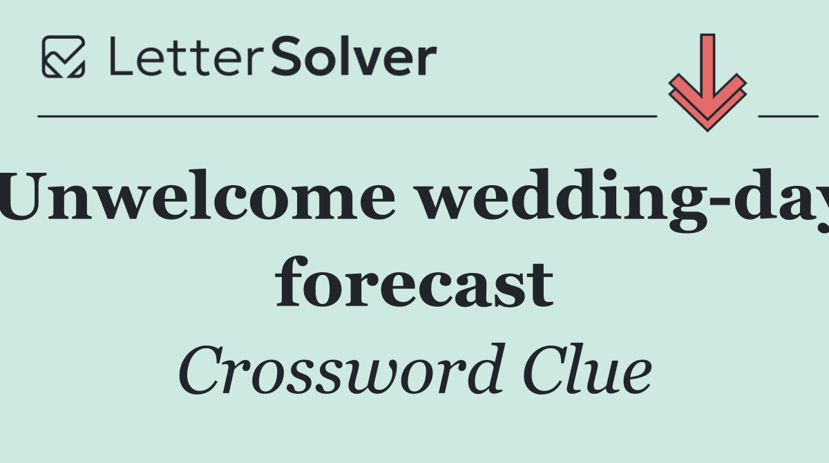 Unwelcome wedding day forecast