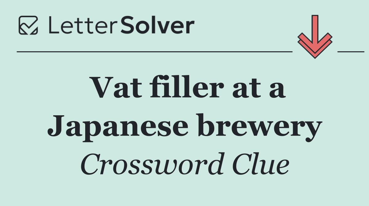 Vat filler at a Japanese brewery