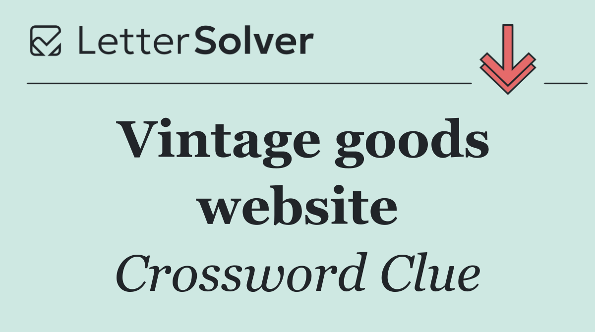 Vintage goods website
