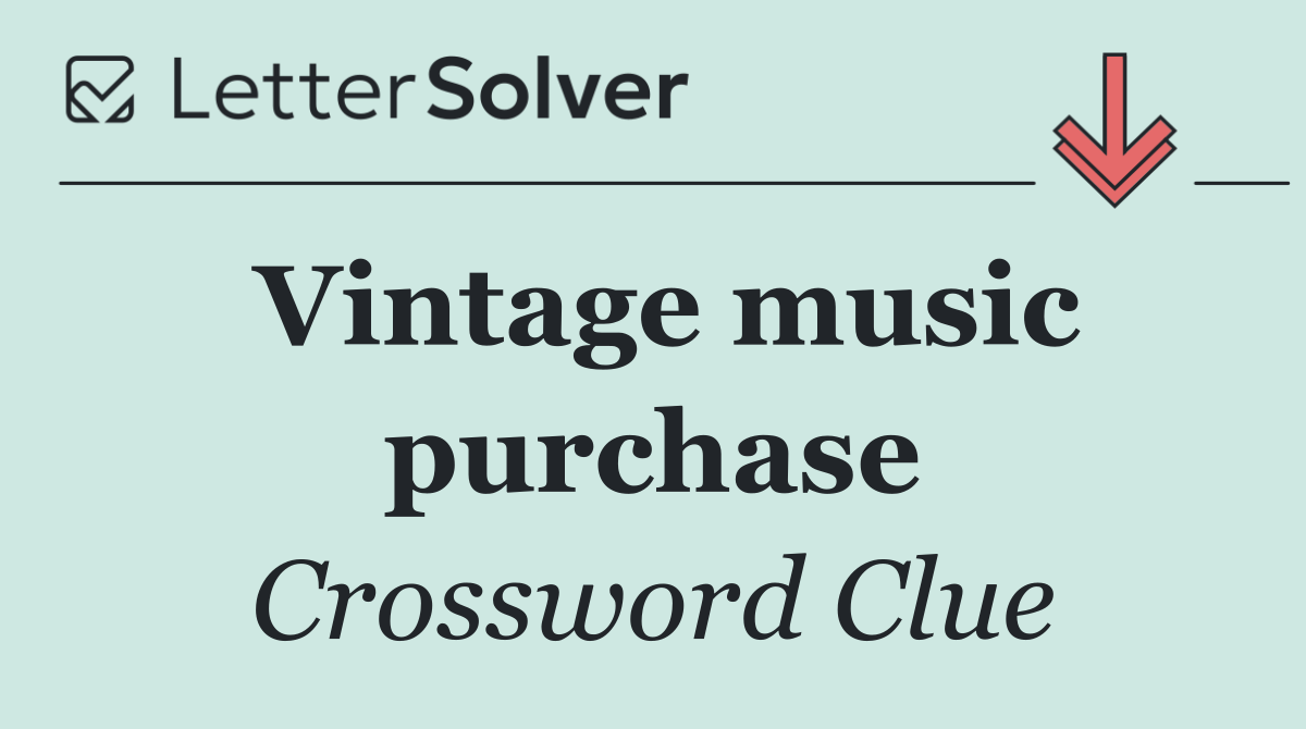 Vintage music purchase