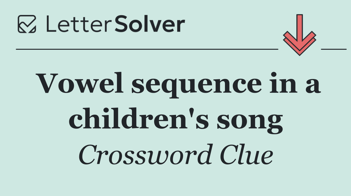 Vowel sequence in a children's song