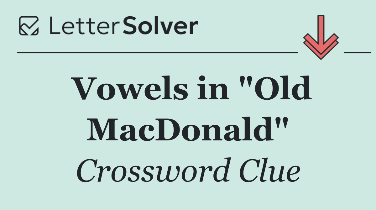 Vowels in "Old MacDonald"