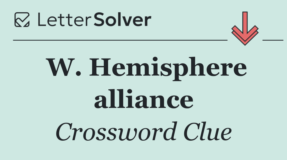 W. Hemisphere alliance