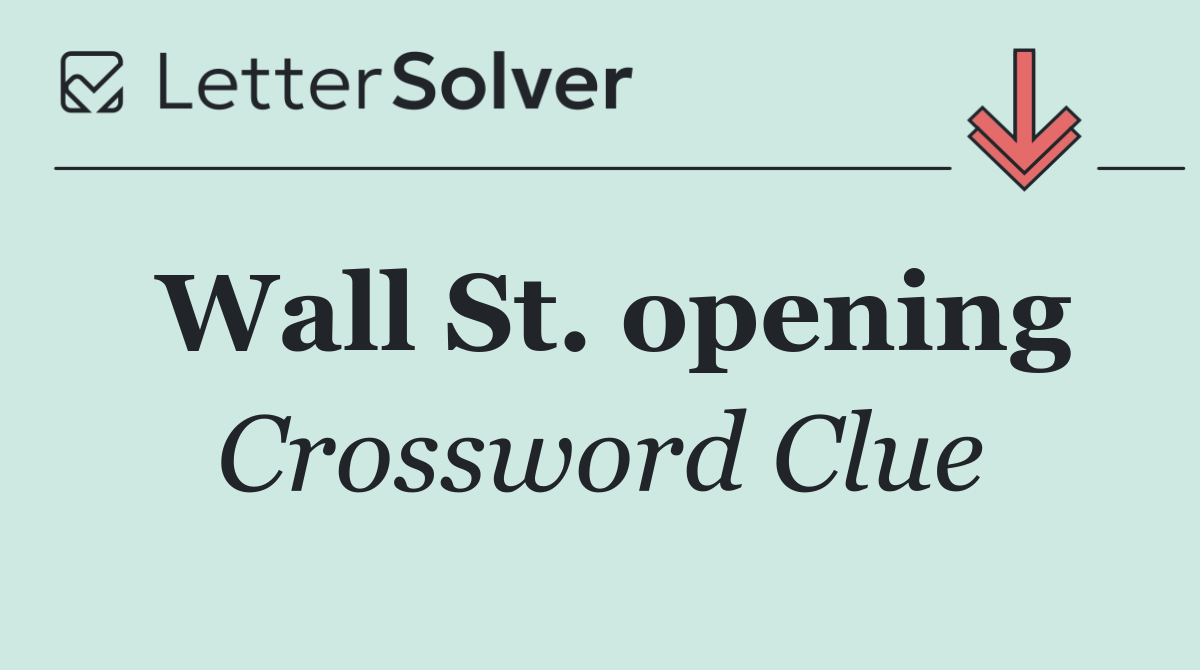 Wall St. opening