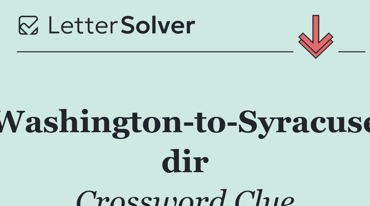 Washington to Syracuse dir