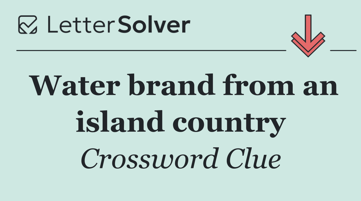 Water brand from an island country