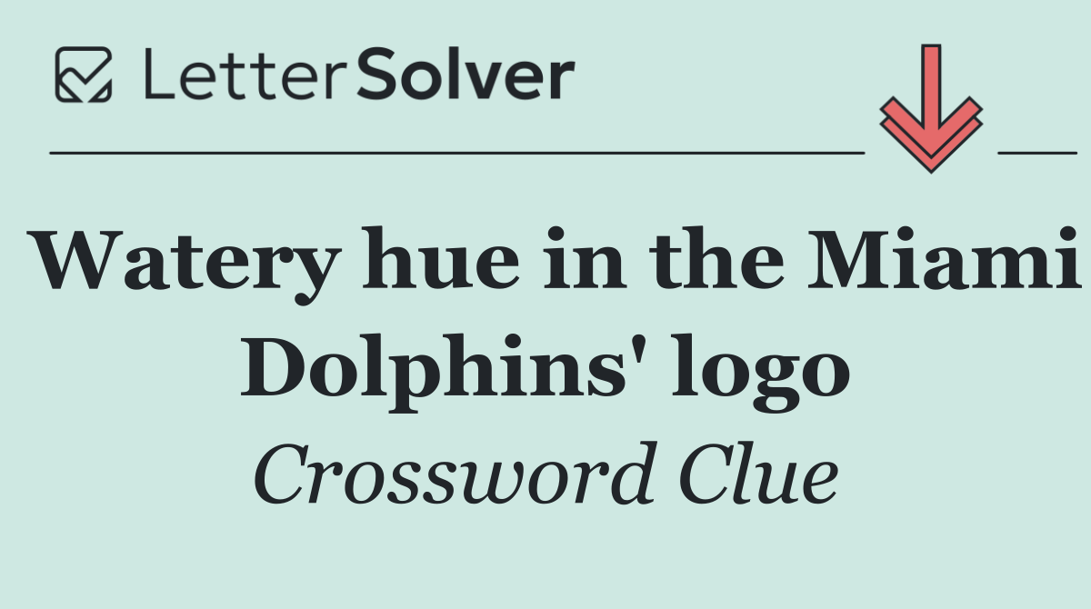 Watery hue in the Miami Dolphins' logo