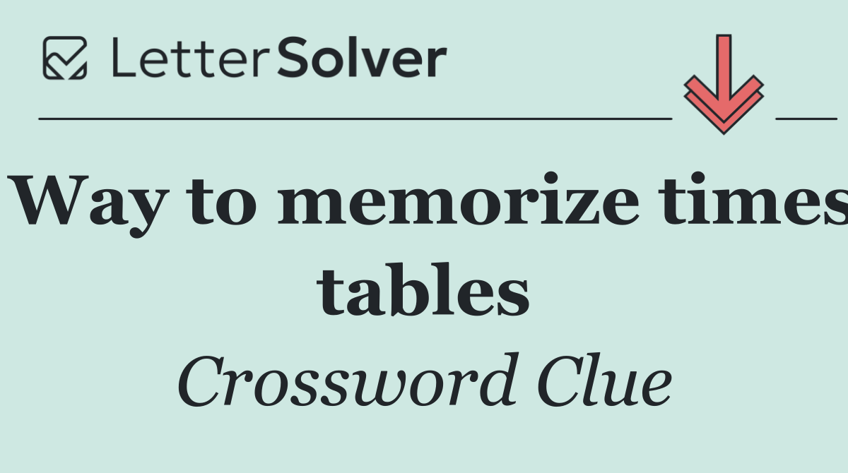 Way to memorize times tables