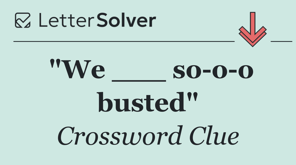 "We ___ so o o busted"