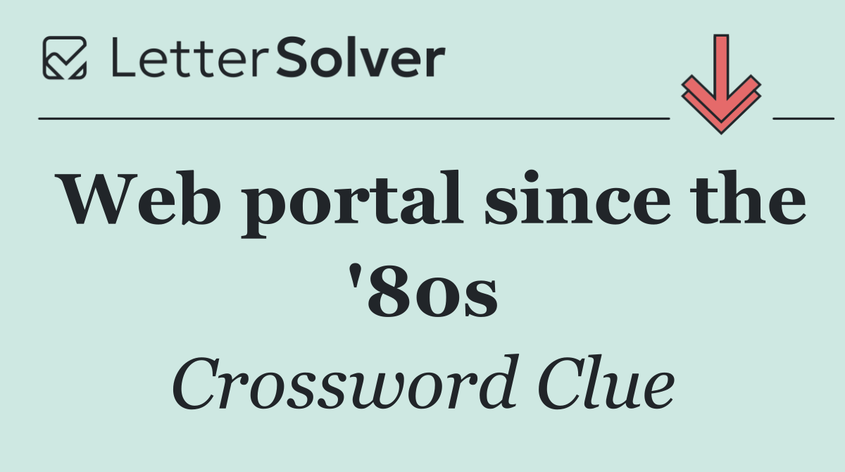 Web portal since the '80s
