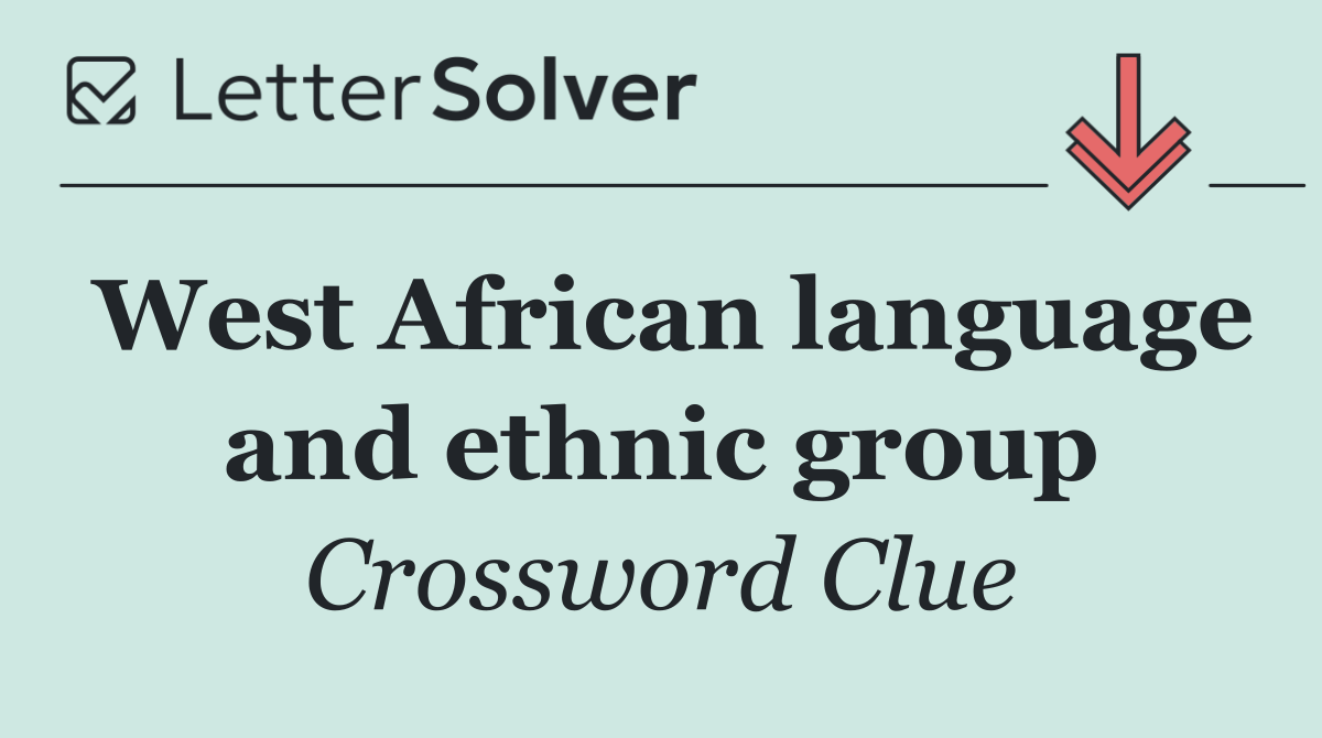 West African language and ethnic group