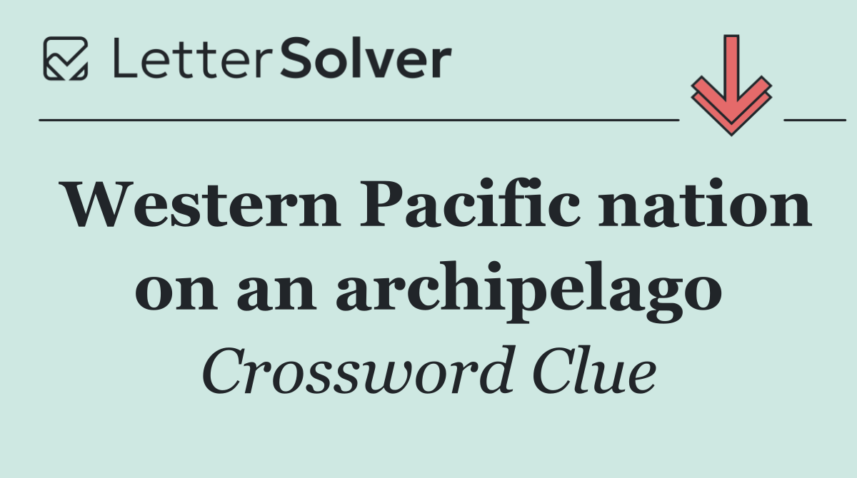 Western Pacific nation on an archipelago