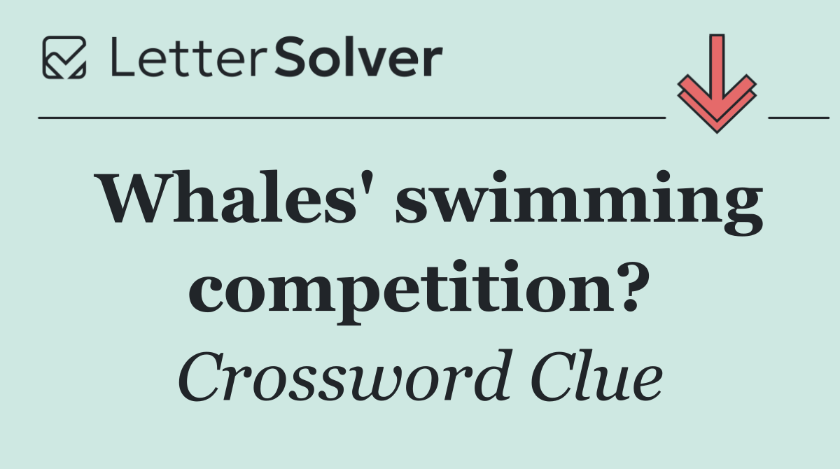 Whales' swimming competition?