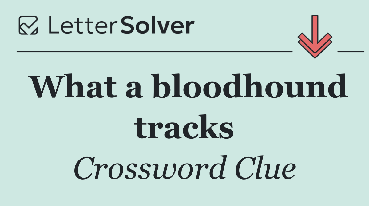What a bloodhound tracks