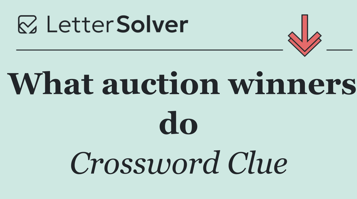 What auction winners do