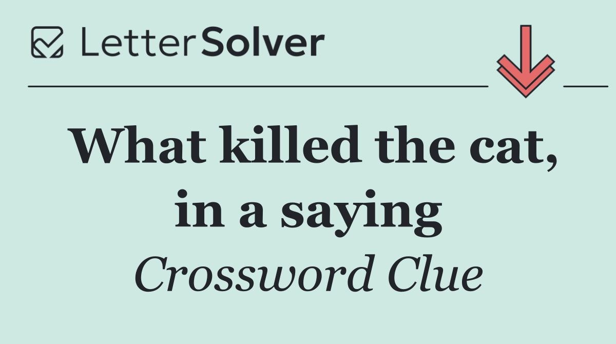 What killed the cat, in a saying