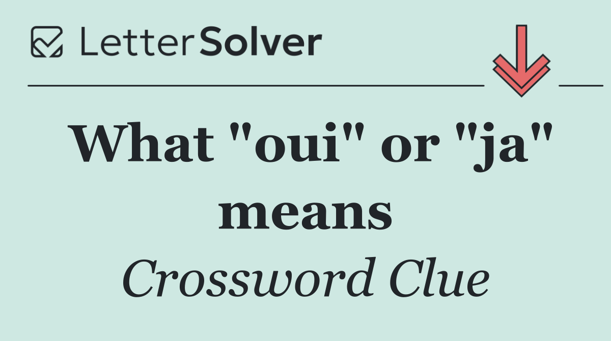 What "oui" or "ja" means
