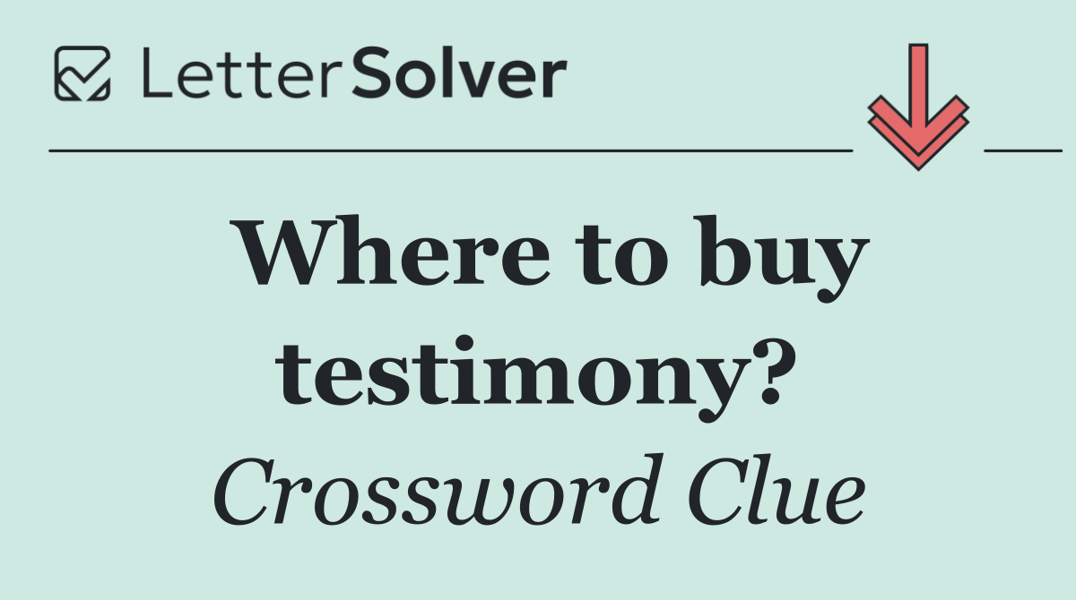 Where to buy testimony?