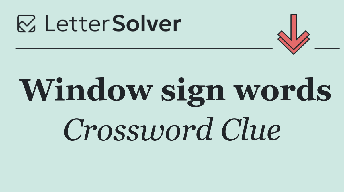 Window sign words