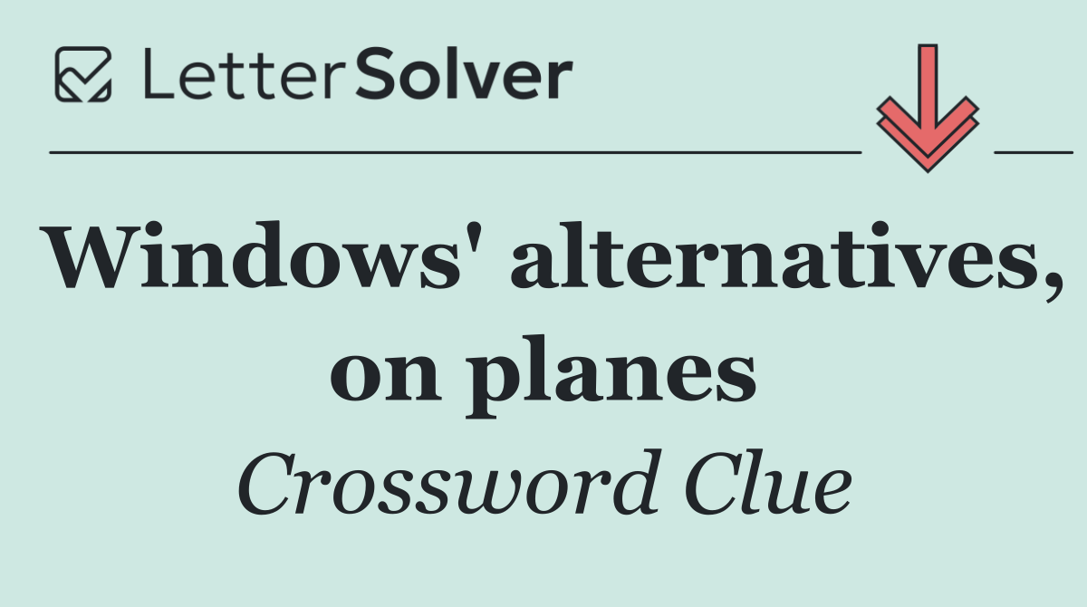 Windows' alternatives, on planes