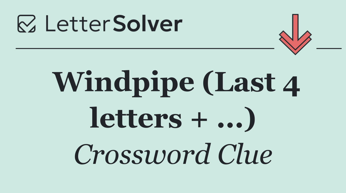 Windpipe (Last 4 letters + ...)