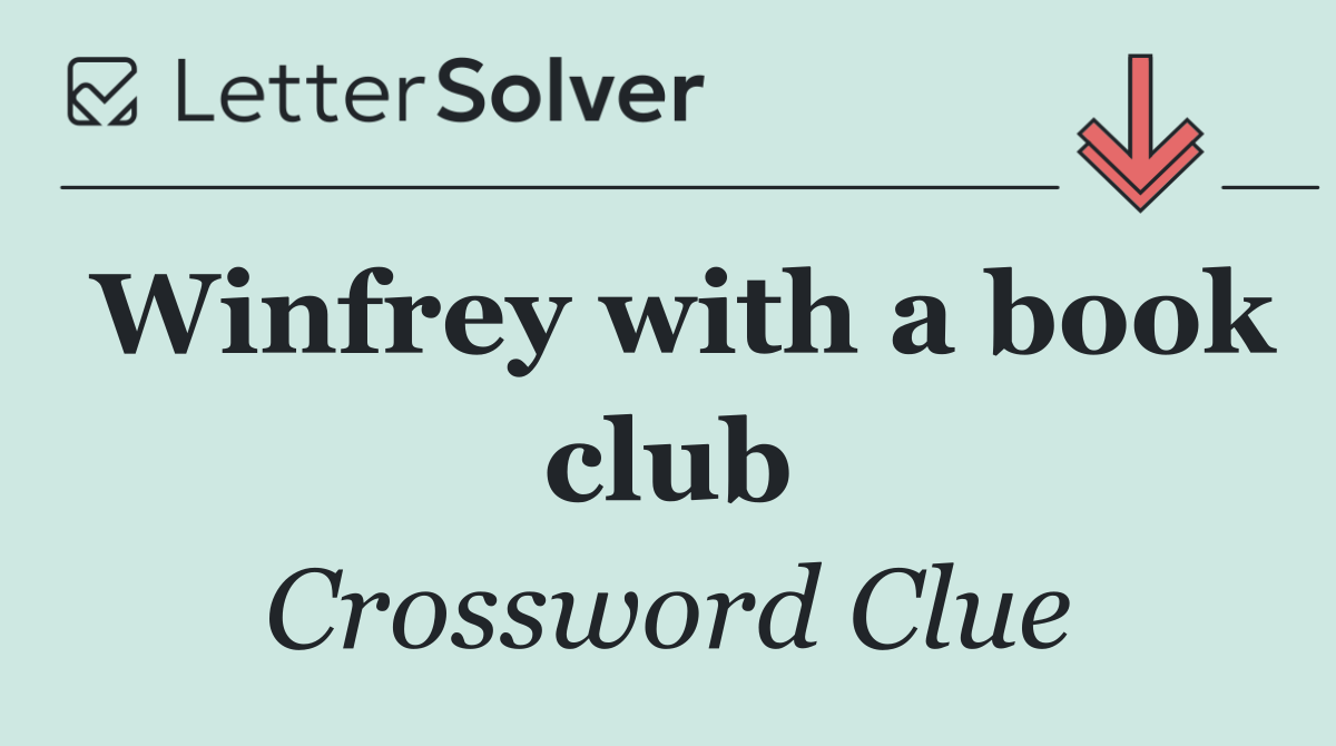 Winfrey with a book club