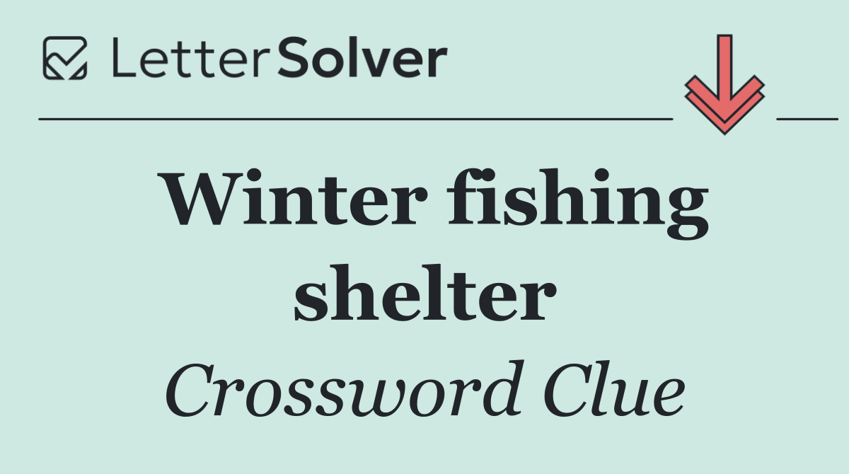 Winter fishing shelter