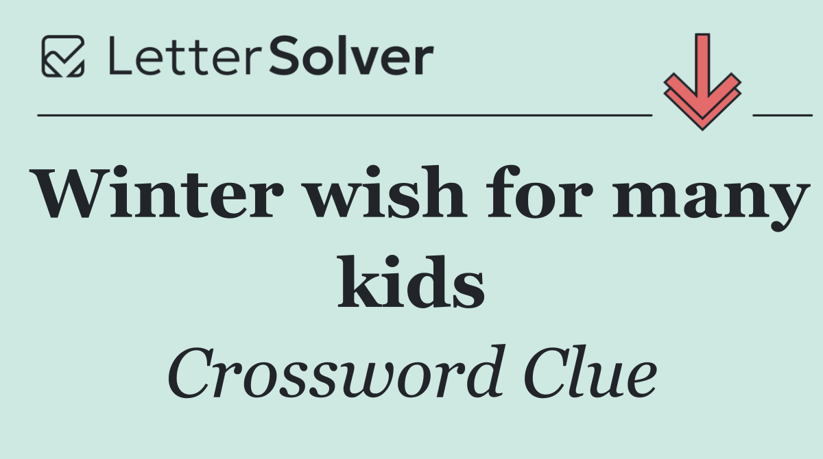 Winter wish for many kids