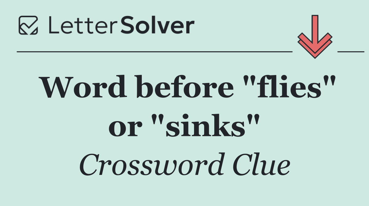 Word before "flies" or "sinks"