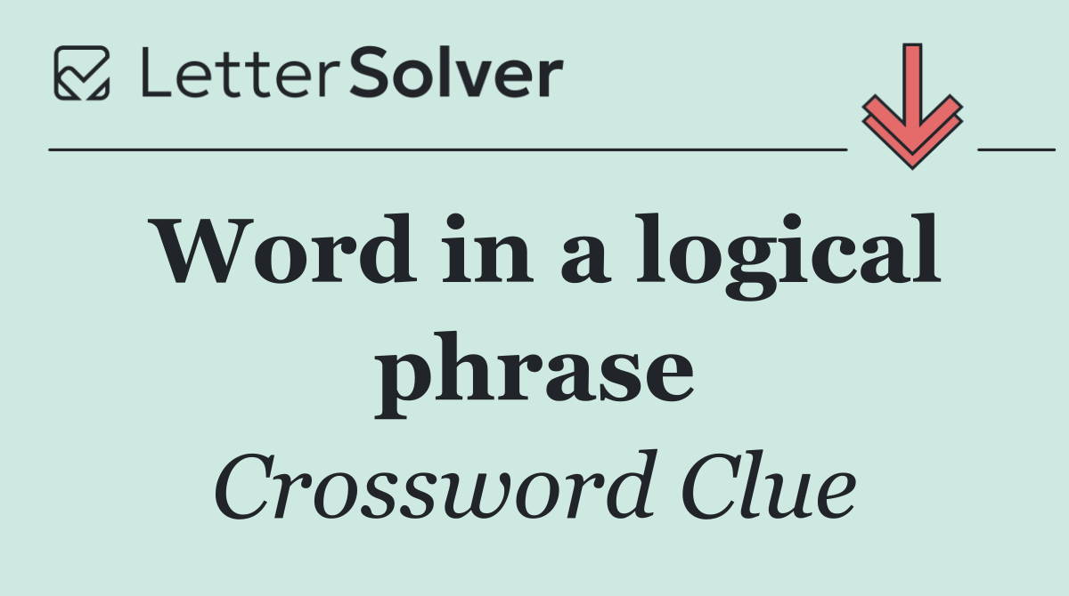 Word in a logical phrase