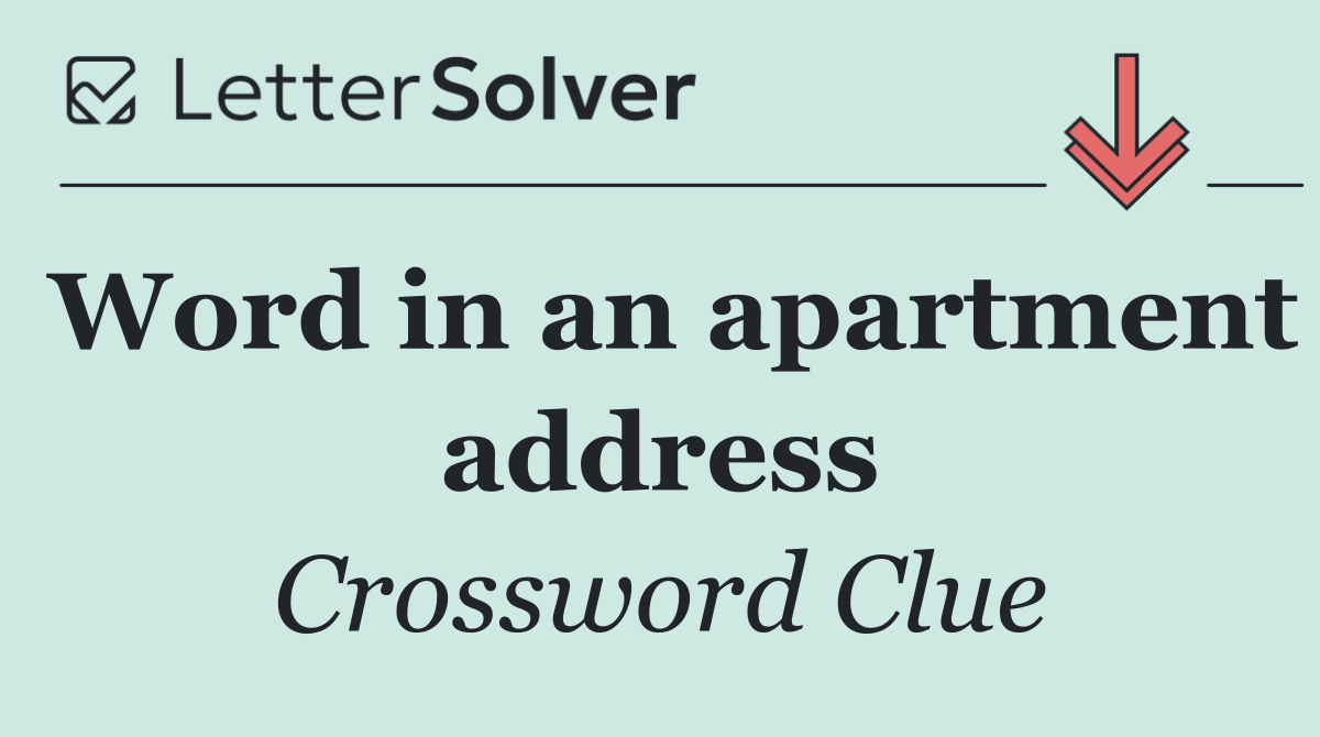 Word in an apartment address