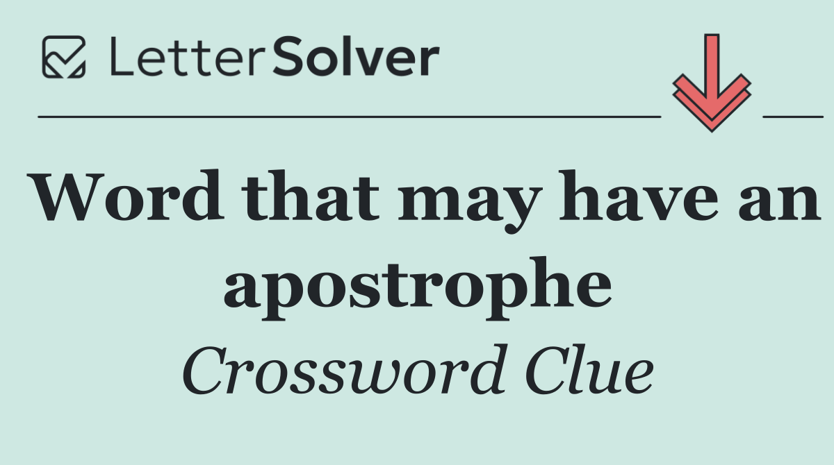 Word that may have an apostrophe