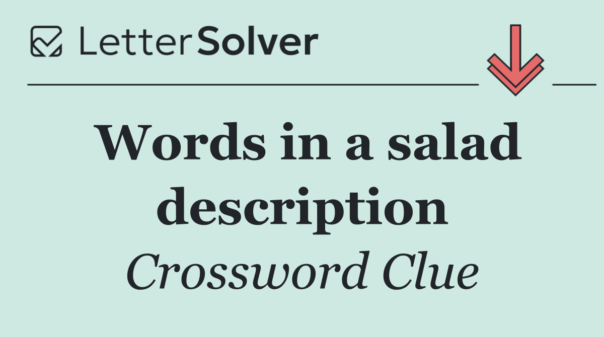 Words in a salad description