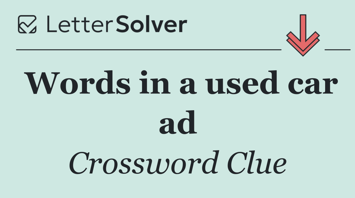 Words in a used car ad