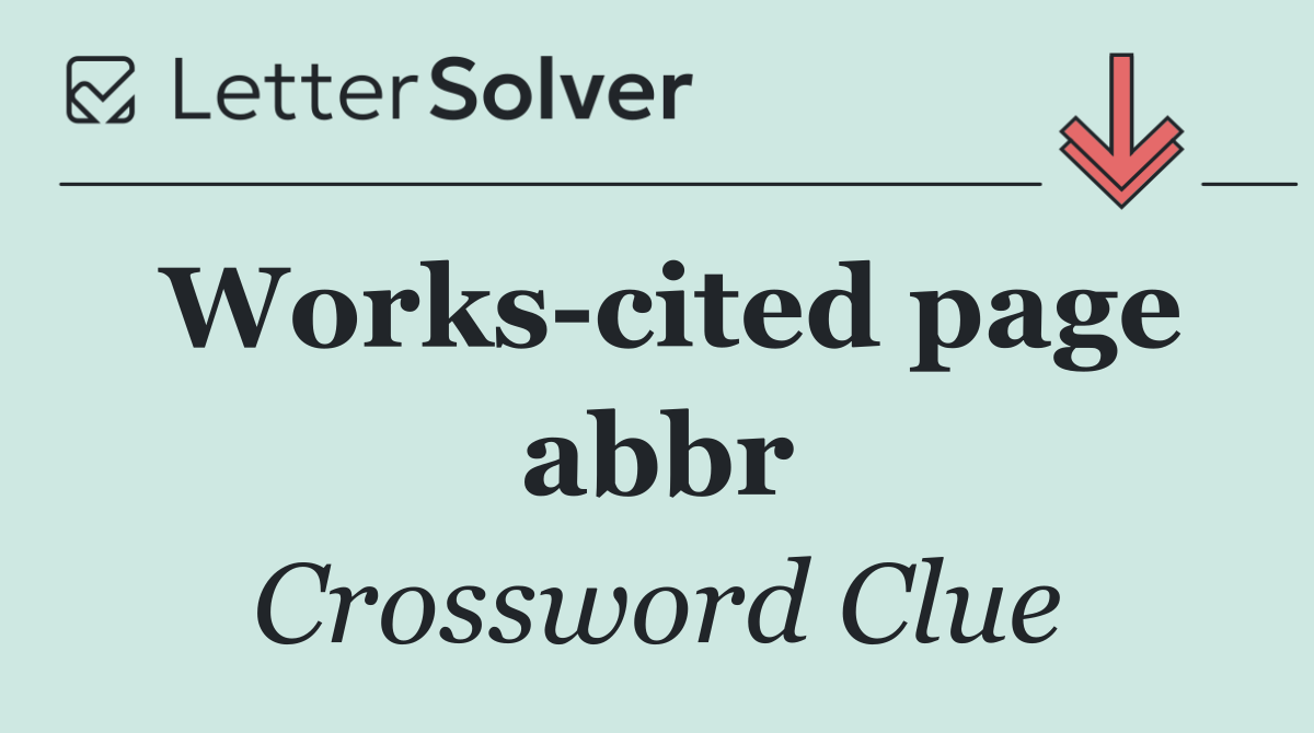 Works cited page abbr