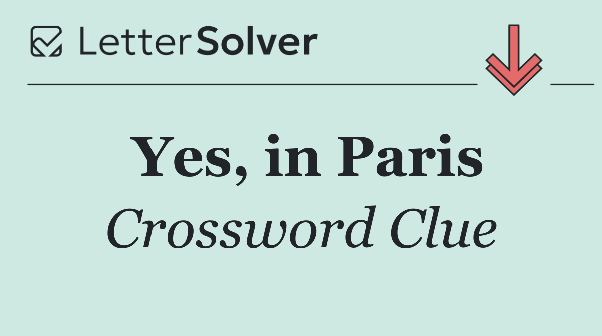 Yes, in Paris