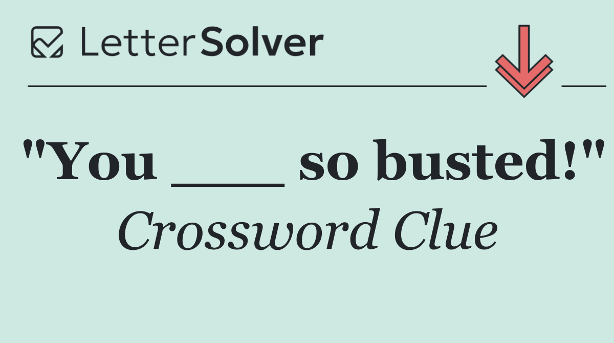 "You ___ so busted!"