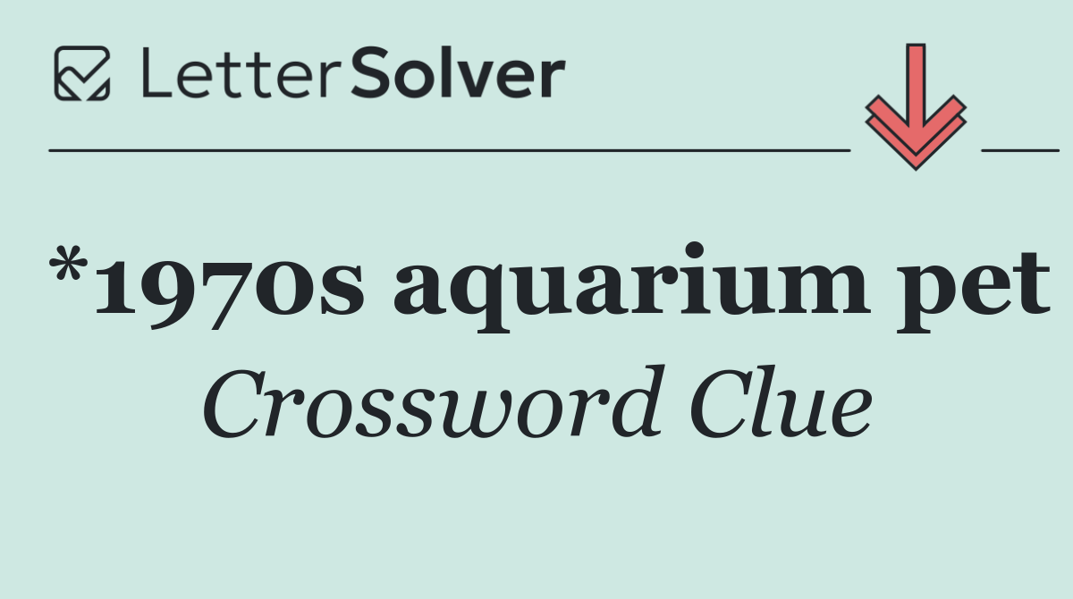 *1970s aquarium pet